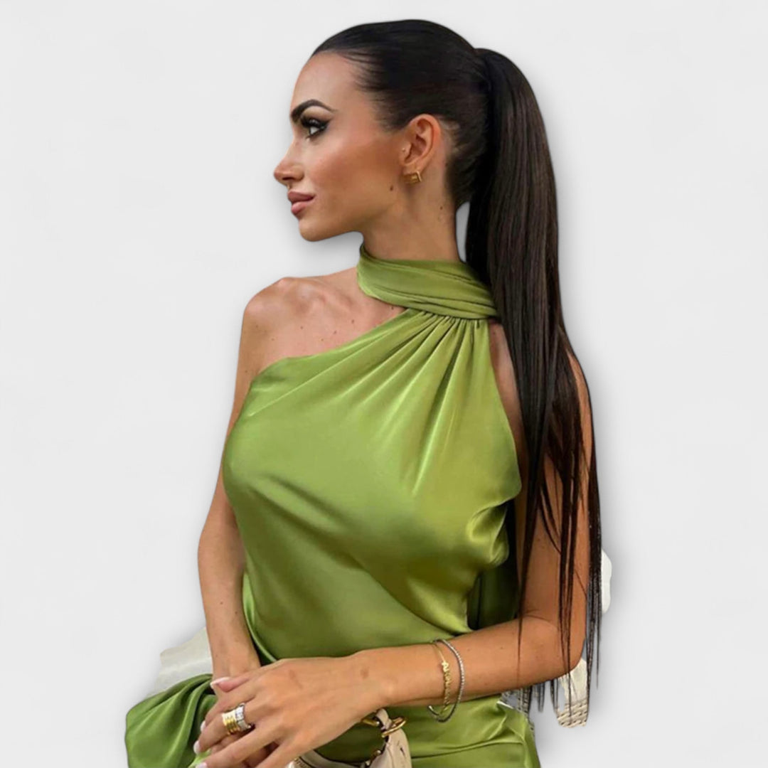 Stijlvolle Off-Shoulder Halter Maxidress