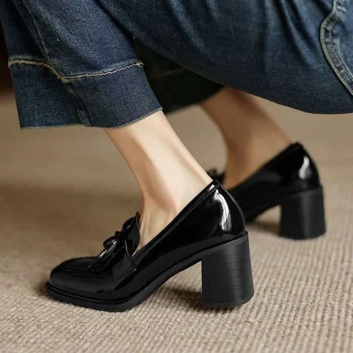 Marieke – Veterschoenen met blokhak