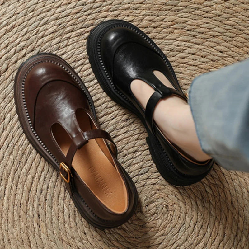 Luisa – T-bandschoenen met plateauzool