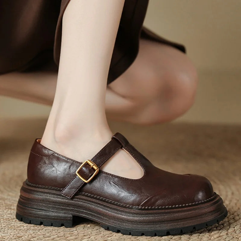 Luisa – T-bandschoenen met plateauzool