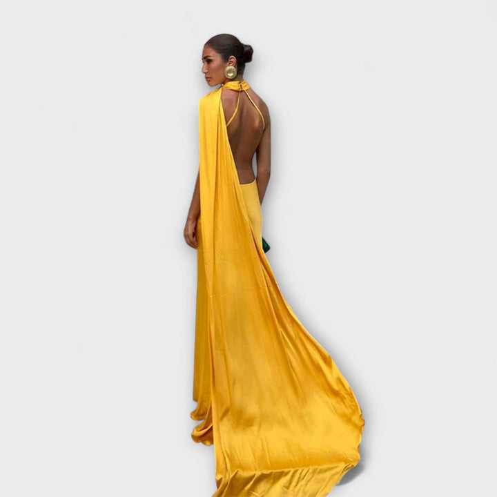 Stijlvolle Off-Shoulder Halter Maxidress