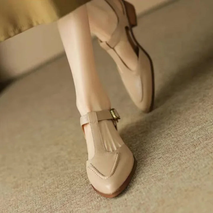 Hannah – T-bandschoenen met gesp en lage hak