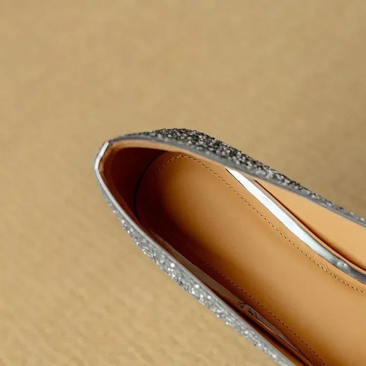 Theresa – Glitterpumps met siergesp