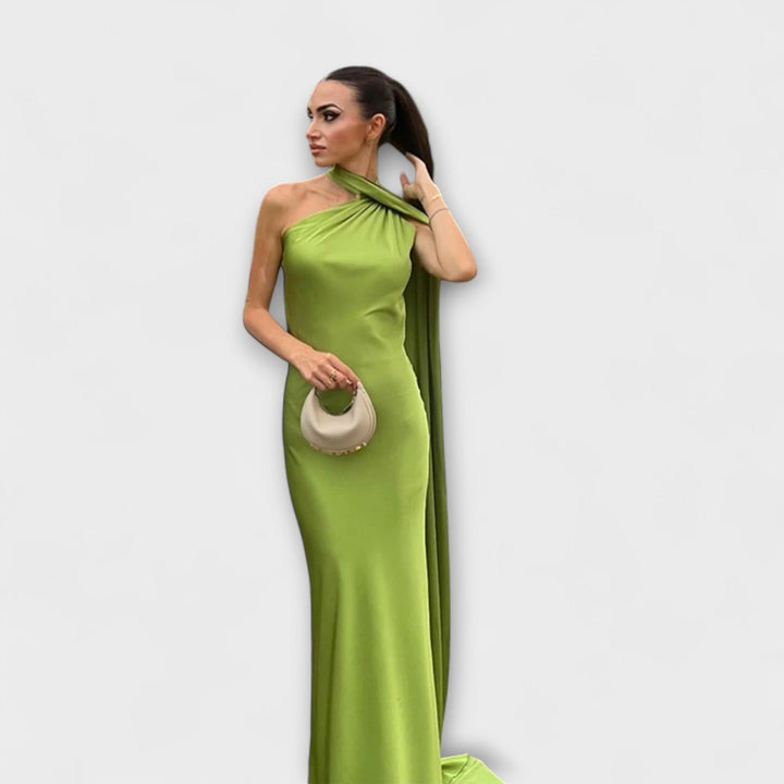 Stijlvolle Off-Shoulder Halter Maxidress