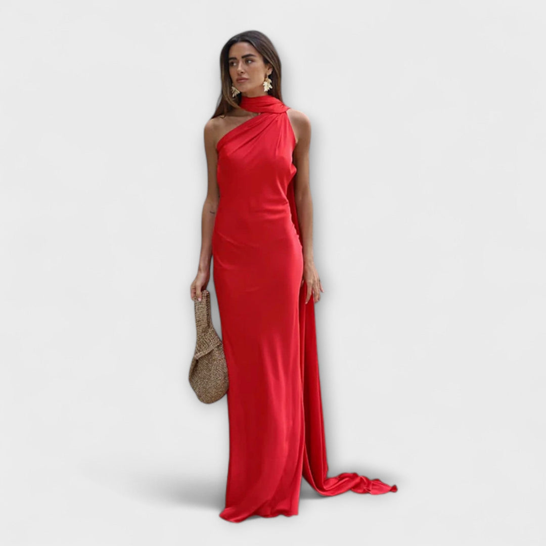 Stijlvolle Off-Shoulder Halter Maxidress