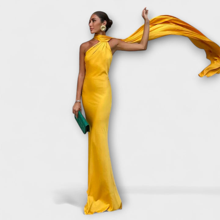 Stijlvolle Off-Shoulder Halter Maxidress