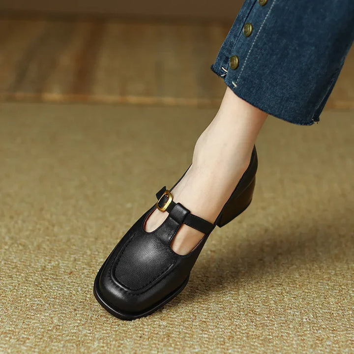 Hilde – T-bandschoenen in retrostijl met blokhak