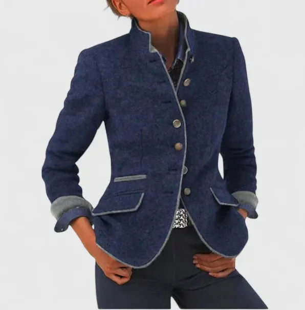 Zara | Wollen blazer met contrastbies voor dames