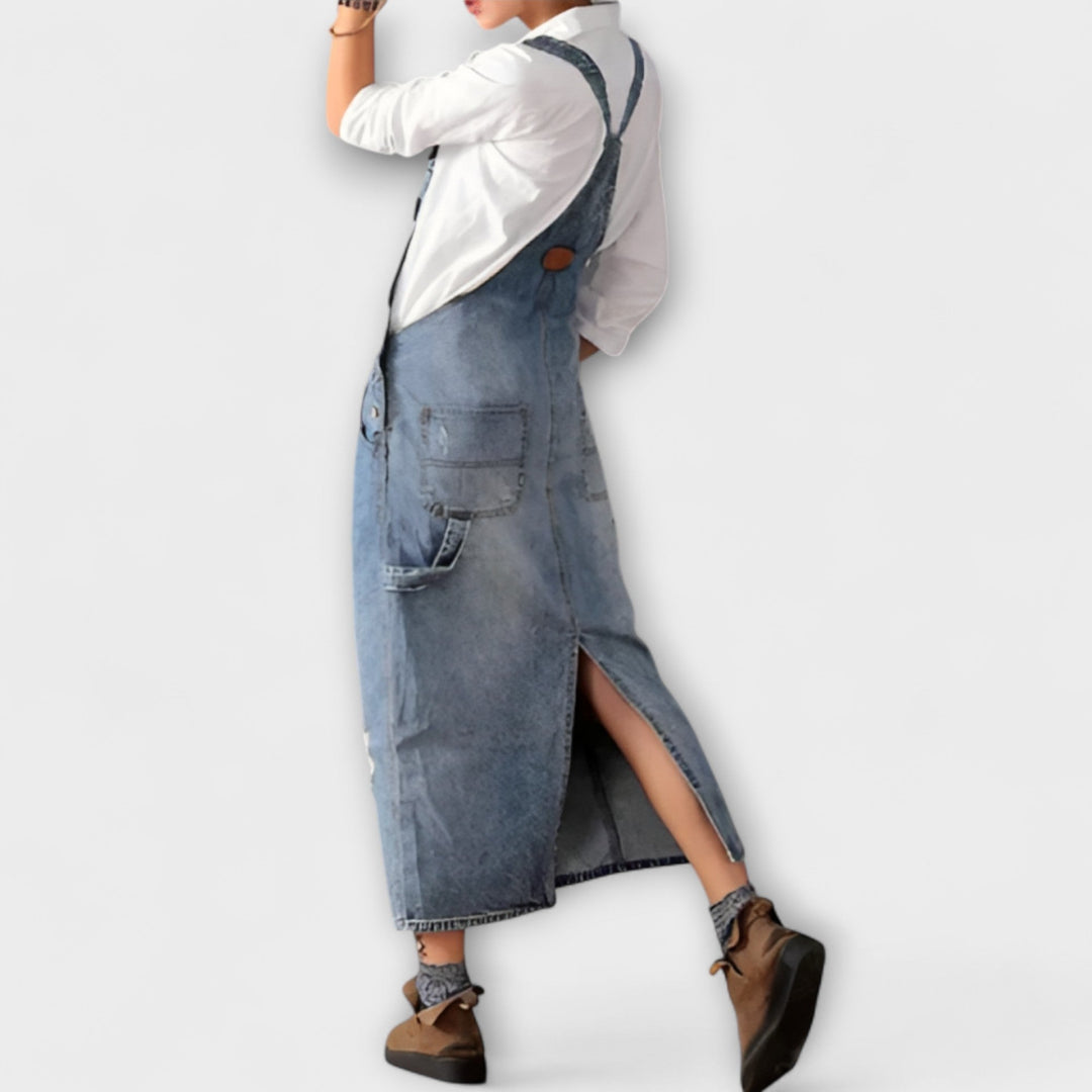 Alexa - Maxikleed in Denim-stijl