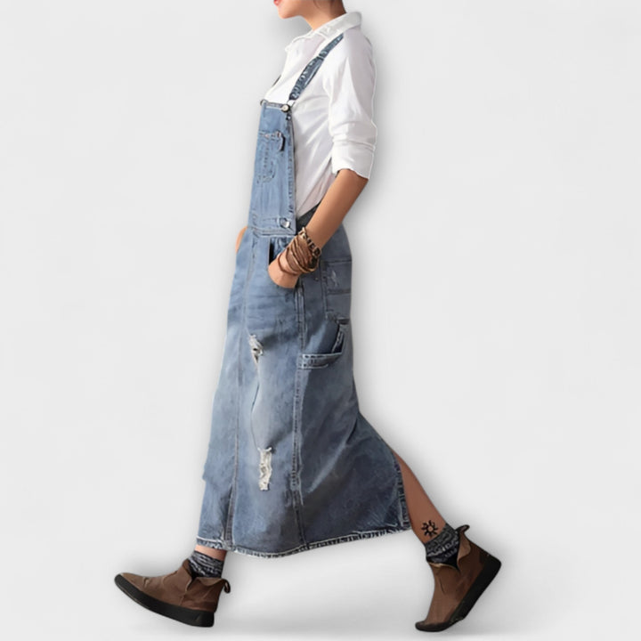 Alexa - Maxikleed in Denim-stijl