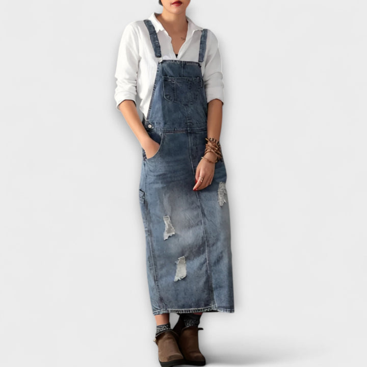 Alexa - Maxikleed in Denim-stijl