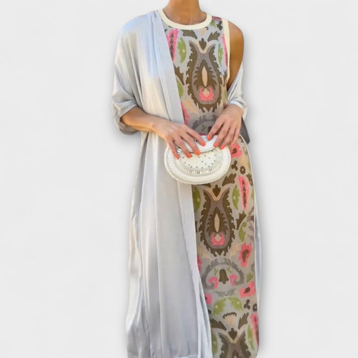 Selviane - Maxikleed met bijpassende Cardigan
