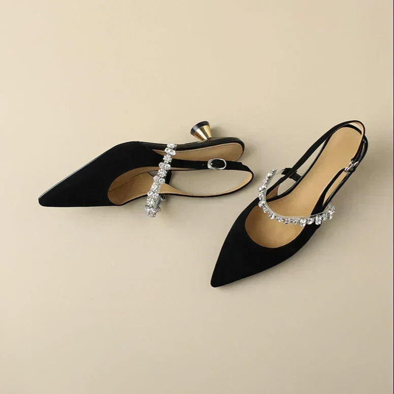 Elisa – Slingbackpumps met strassbandje