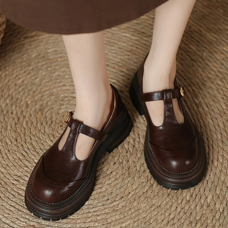 Luisa – T-bandschoenen met plateauzool
