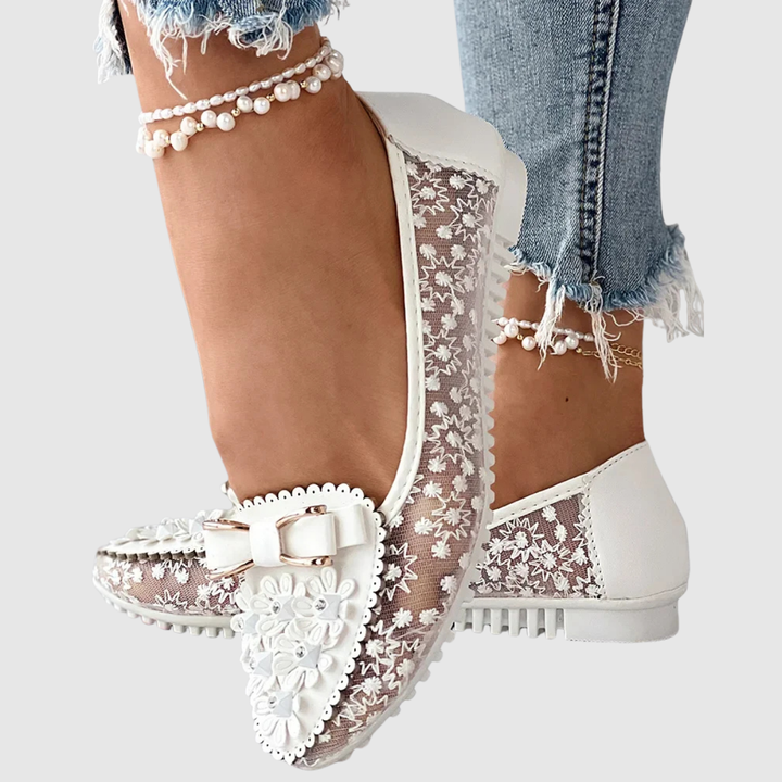 Simonne Marie – Ballerina's van Kant met Parels en Strik