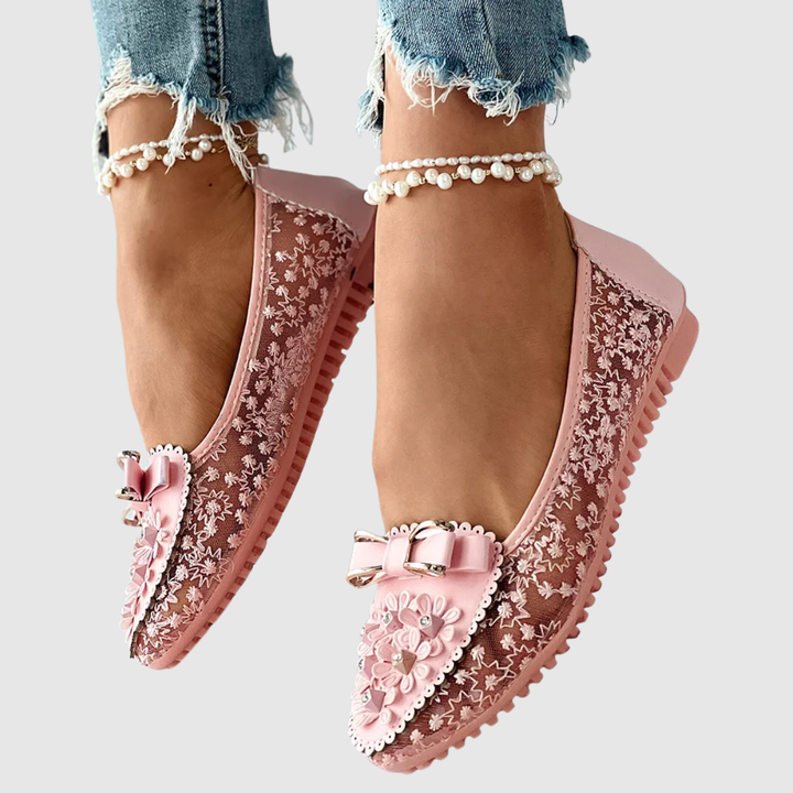 Simonne Marie – Ballerina's van Kant met Parels en Strik