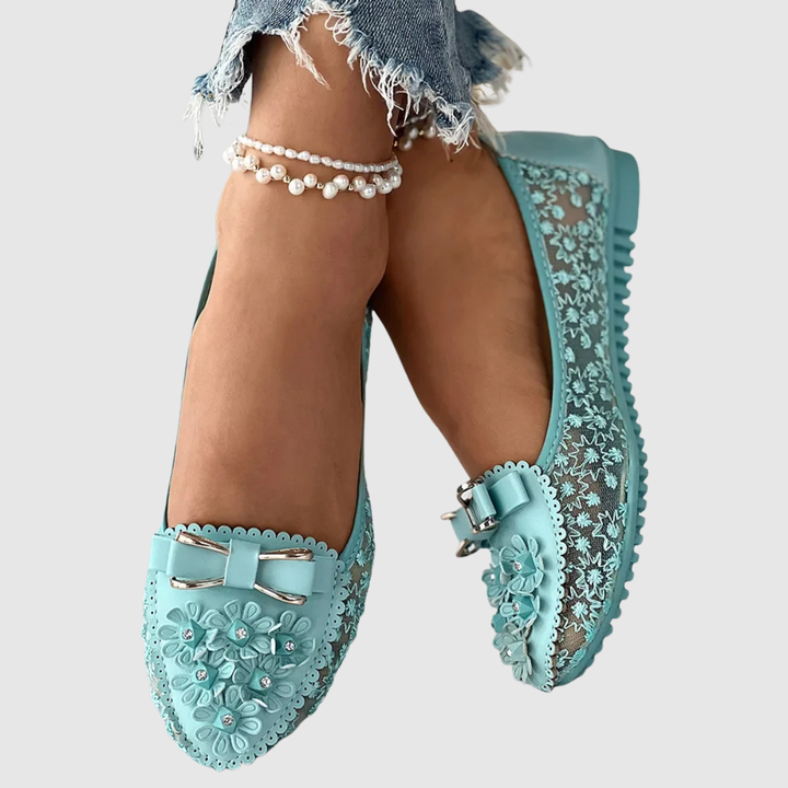 Simonne Marie – Ballerina's van Kant met Parels en Strik