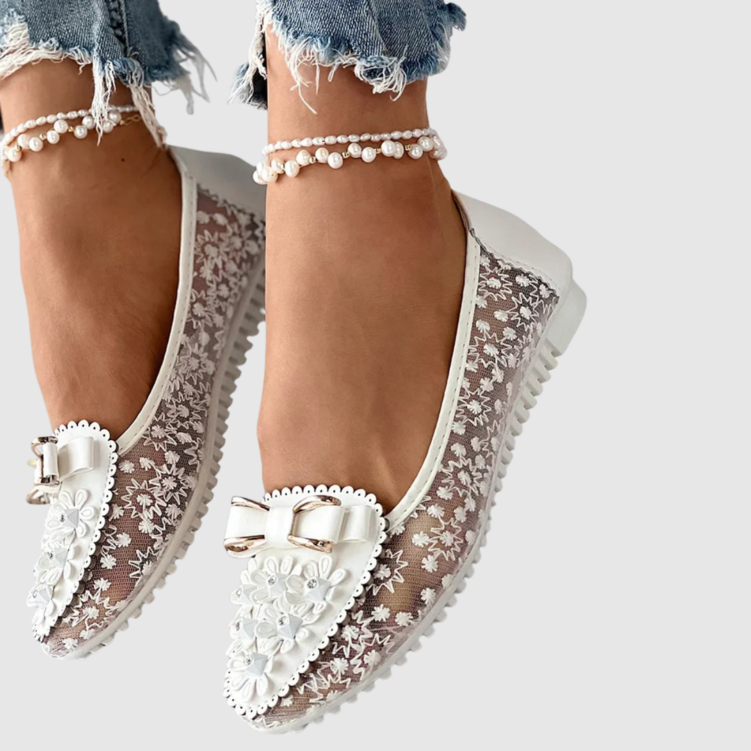 Simonne Marie – Ballerina's van Kant met Parels en Strik