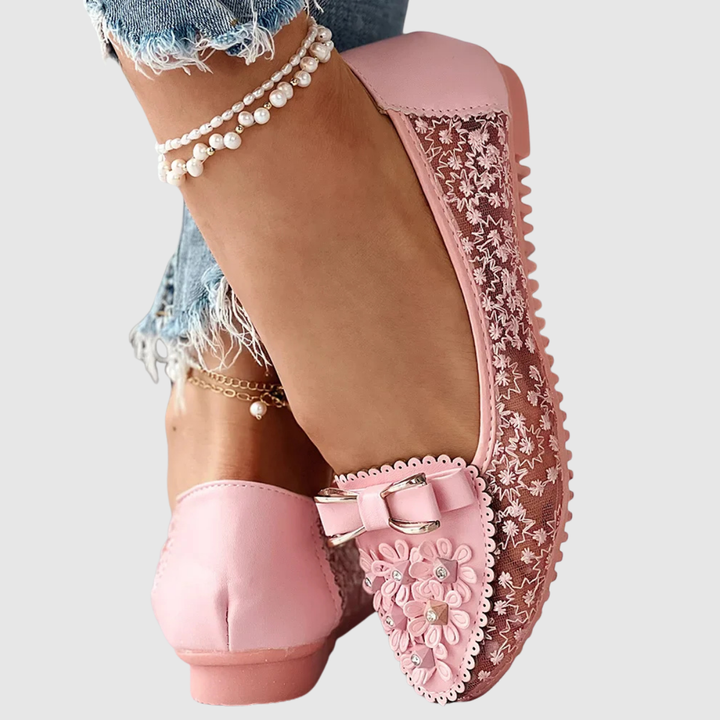 Simonne Marie – Ballerina's van Kant met Parels en Strik