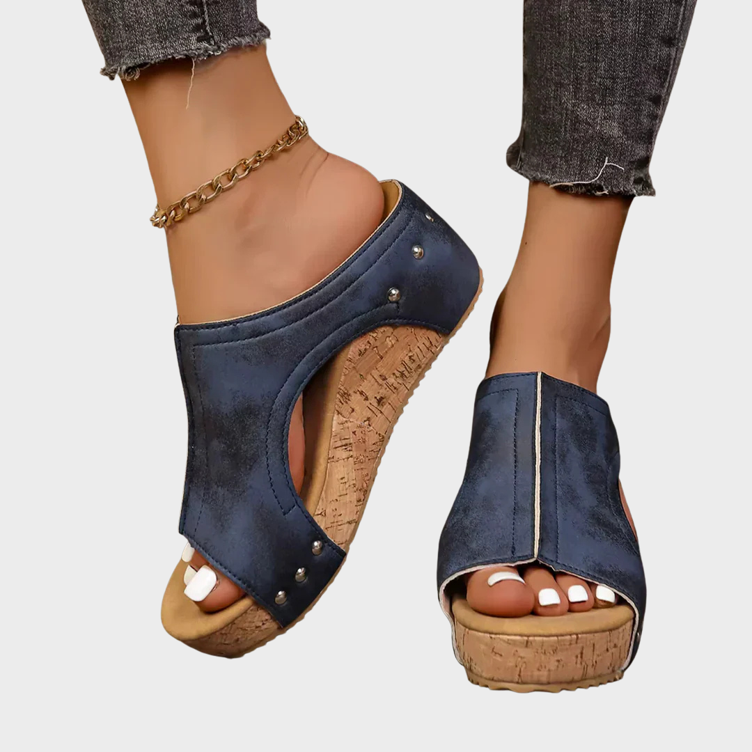 Roswitha zomerse wedge-sandalen – zwart