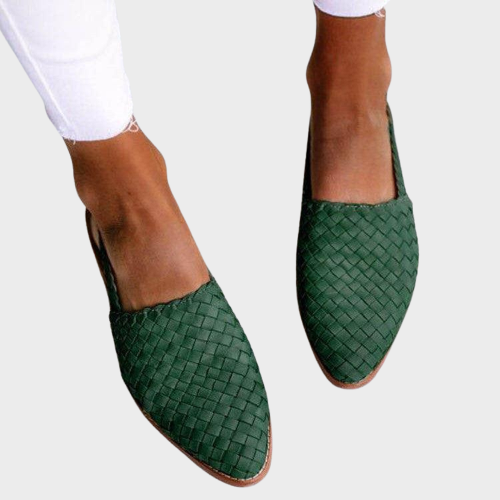 Franziska elegante gevlochten slippers – donkerbruin