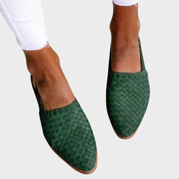 Franziska elegante gevlochten slippers – donkerbruin