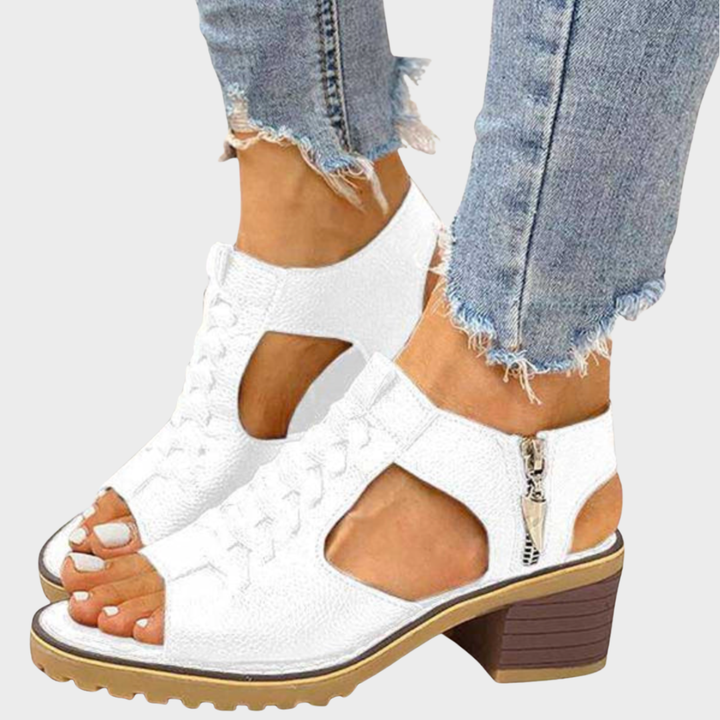 Cornelia peeptoe-sandalen met blokhak – afbeelding 4