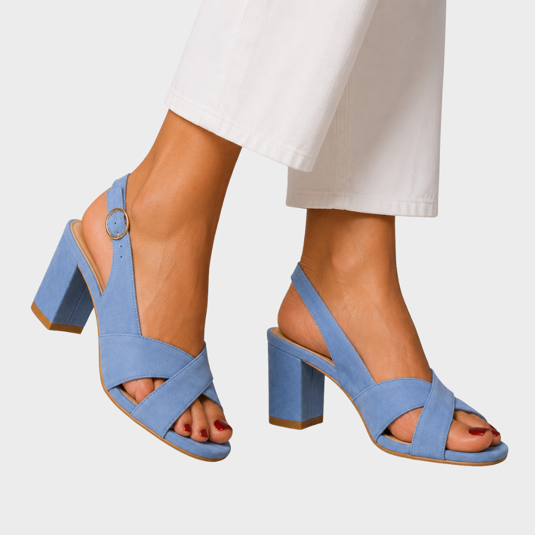 Barbara elegante sandalen met kruisbanden – blauw