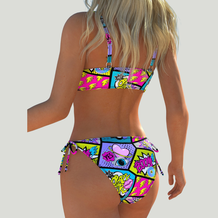 Aagt - Bikini met pop-art stripprint