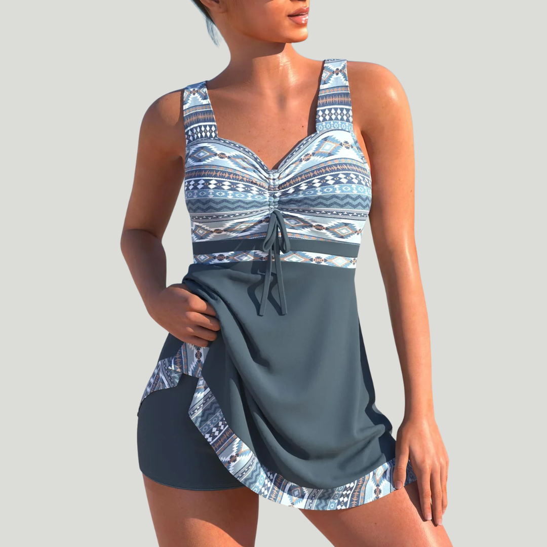 Maud - Tankini met rokje en maritieme print