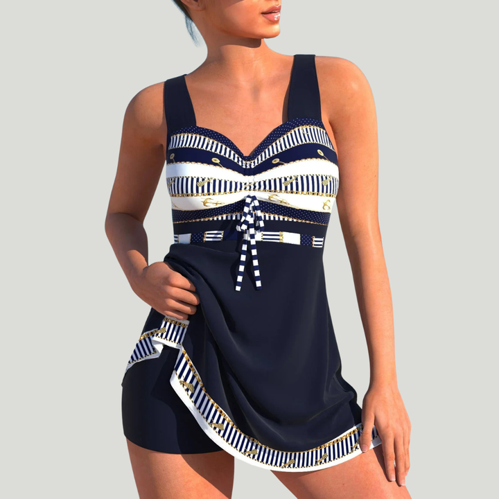 Maud - Tankini met rokje en maritieme print