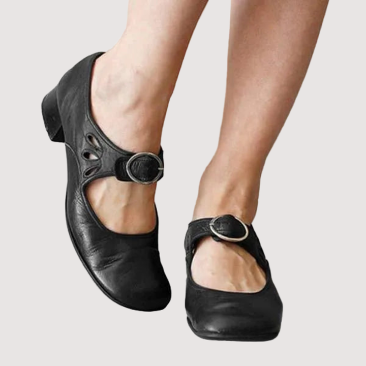 Anna - Vintage Mary Janes met Gesp en Blokhak