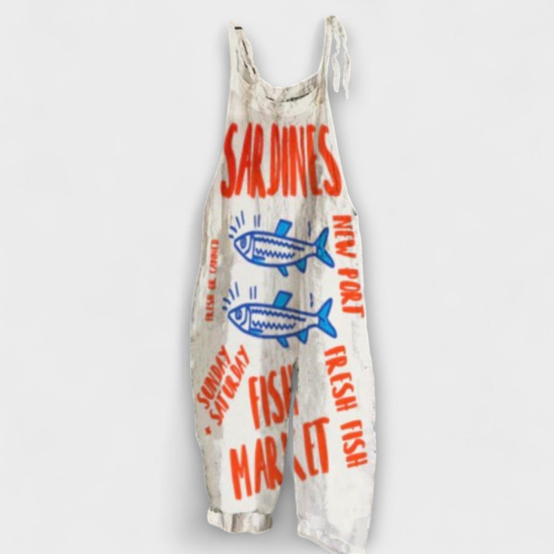Amelia – Vintage Jumpsuit voor Dames met Wijde Pijpen