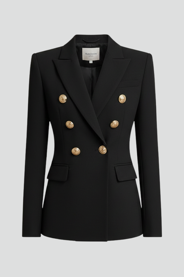 Rebecca | Getailleerde double-breasted blazer met goudkleurige knopen voor dames