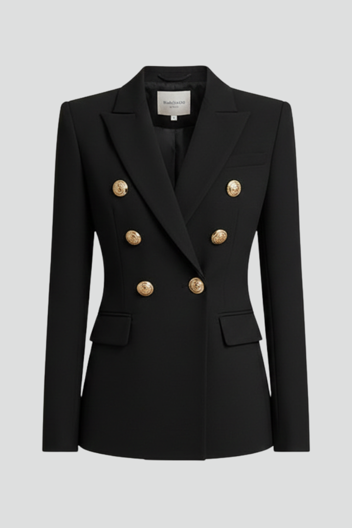 Rebecca | Getailleerde double-breasted blazer met goudkleurige knopen voor dames