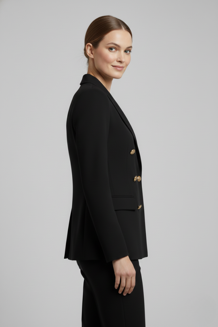 Rebecca | Getailleerde double-breasted blazer met goudkleurige knopen voor dames