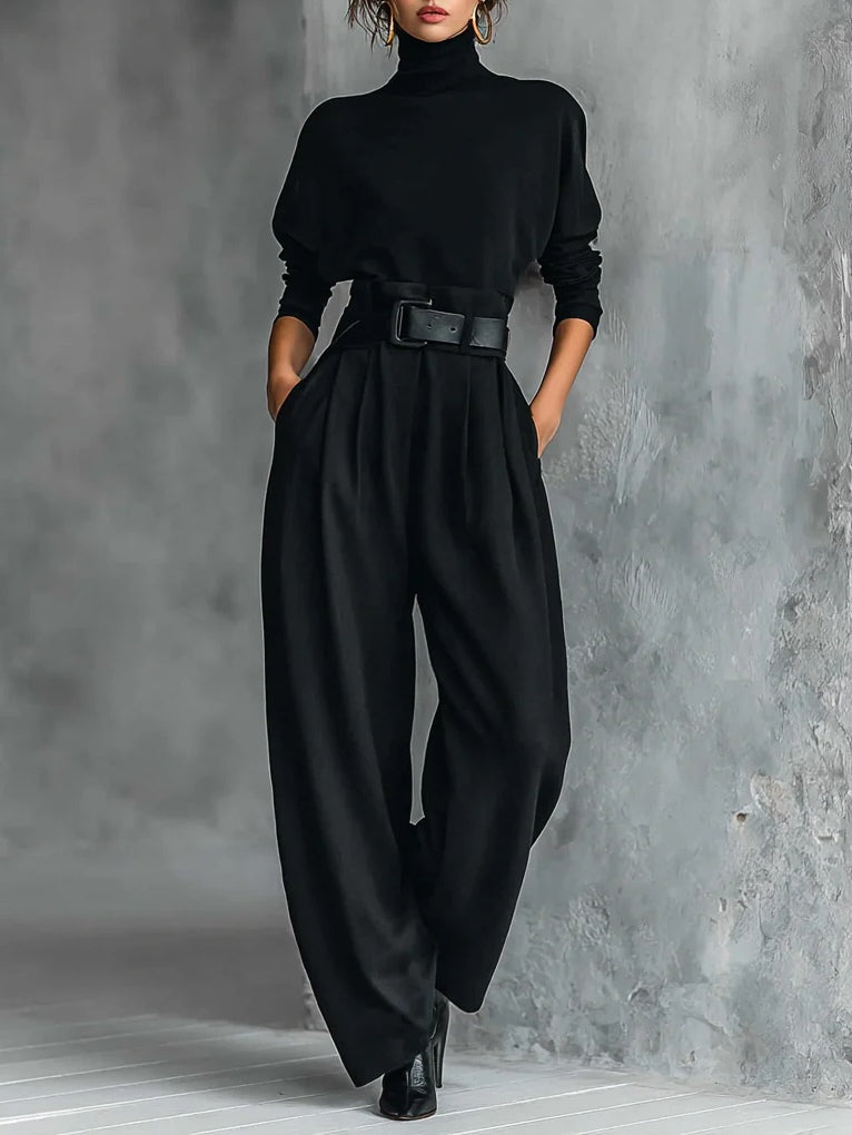 Lisa | Jumpsuit met hoge hals en wijde pijpen voor dames