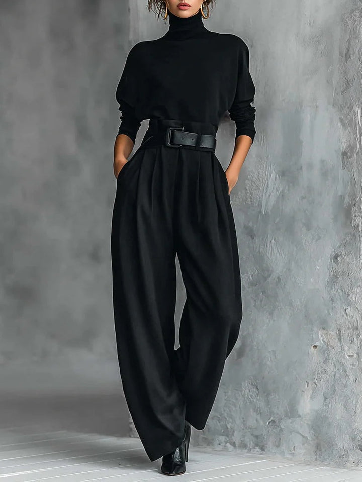 Lisa | Jumpsuit met hoge hals en wijde pijpen voor dames