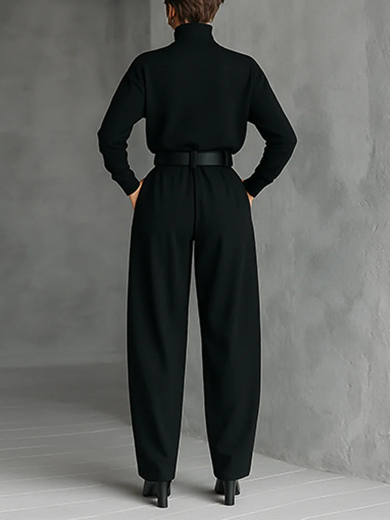 Lisa | Jumpsuit met hoge hals en wijde pijpen voor dames