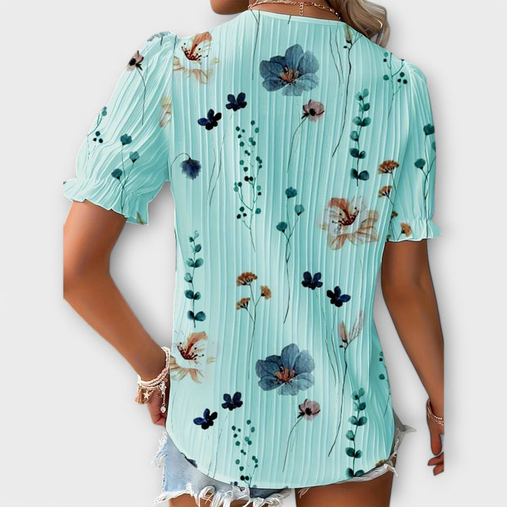 Emily - Modieuze Blouse met Puntige Uitsnijding