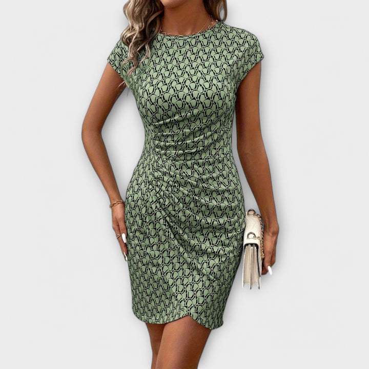 Emma - Korte Mouwen Tulpendress met Allover-Print