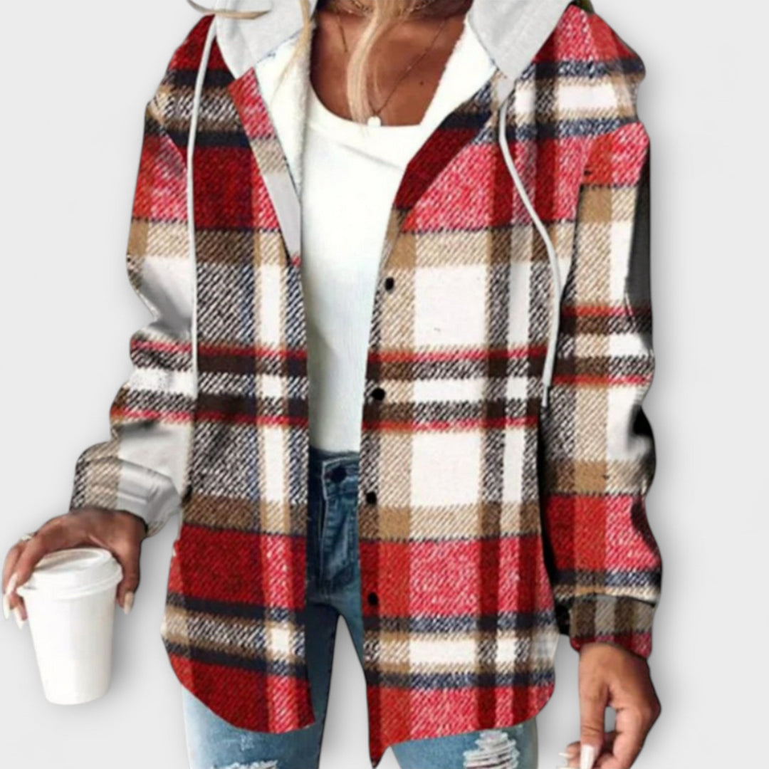 Zelina - Geruite Hoodie voor Dames