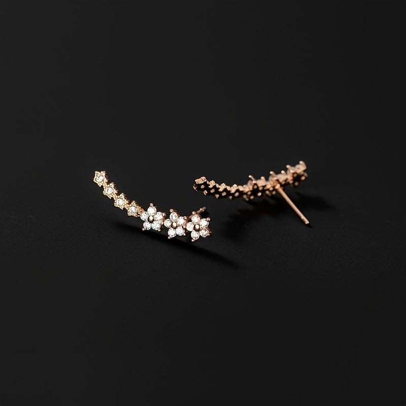 Luxueuze Florale Strass Oorbellen