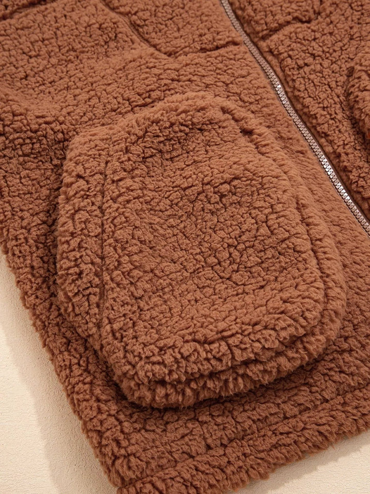 Aileen | Oversized teddyjas met rits voor dames