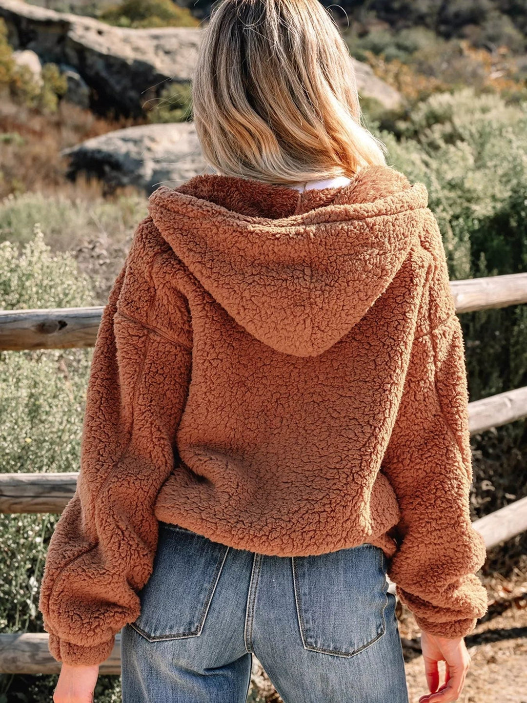 Aileen | Oversized teddyjas met rits voor dames