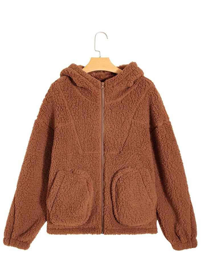 Aileen | Oversized teddyjas met rits voor dames