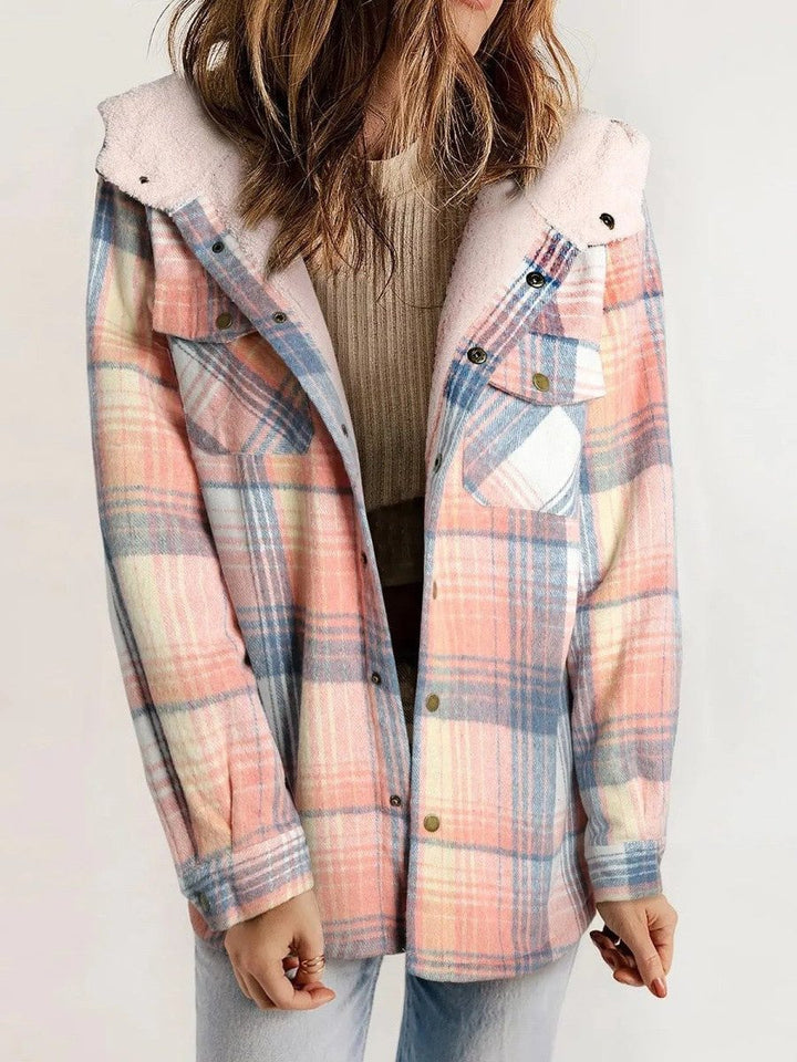 Alcina | Geruite oversized jas met kap voor dames