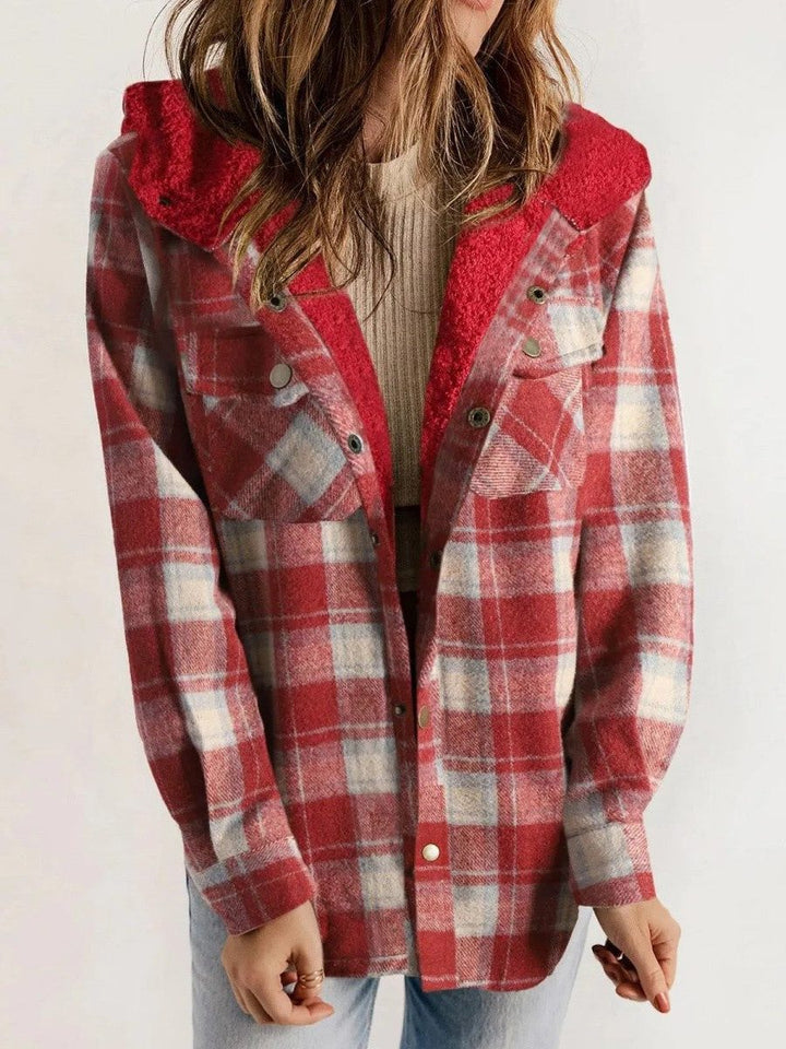 Alcina | Geruite oversized jas met kap voor dames