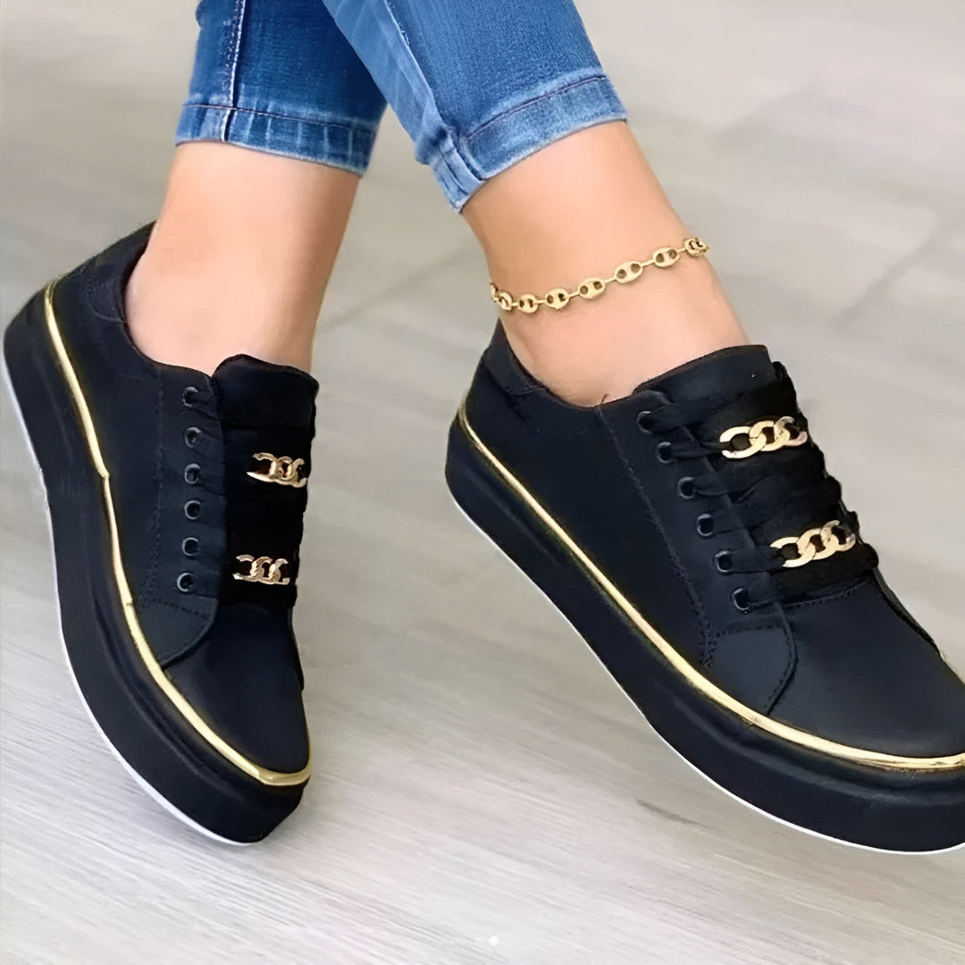 Katarzyna | Plateausneakers met veters en kettingdetails voor dames
