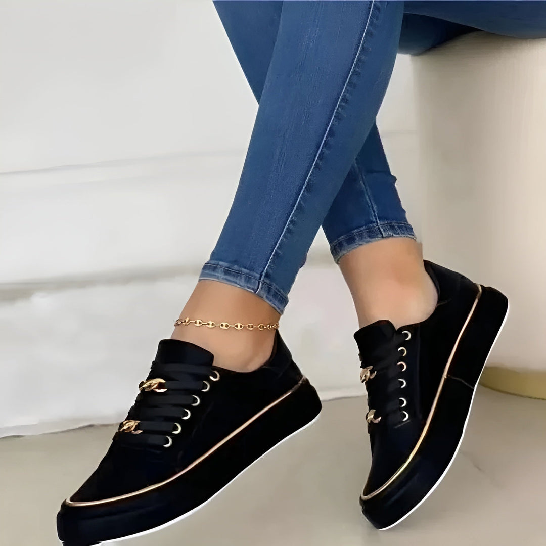 Katarzyna | Plateausneakers met veters en kettingdetails voor dames